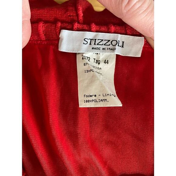 Red Stizzoli Pleated Pointelle Skirt Italy - Picture 11 of 12